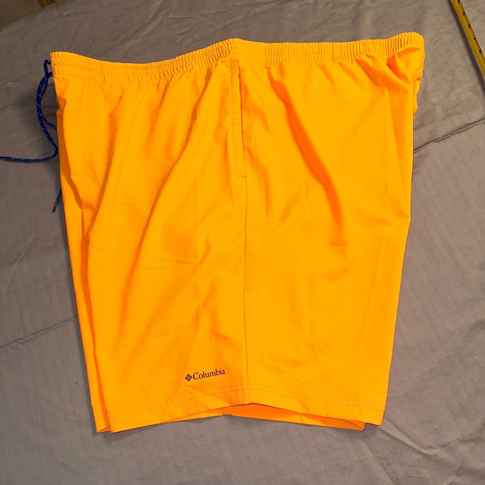 Columbia Mens Orange Swim Trunks Board Shorts 4X Big‎ AS0144 8 Inch Inseam